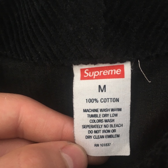Supreme corduroy baseball jersey black - Picture 4 of 7